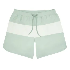 men's pistachio and cream colorblock boardie
