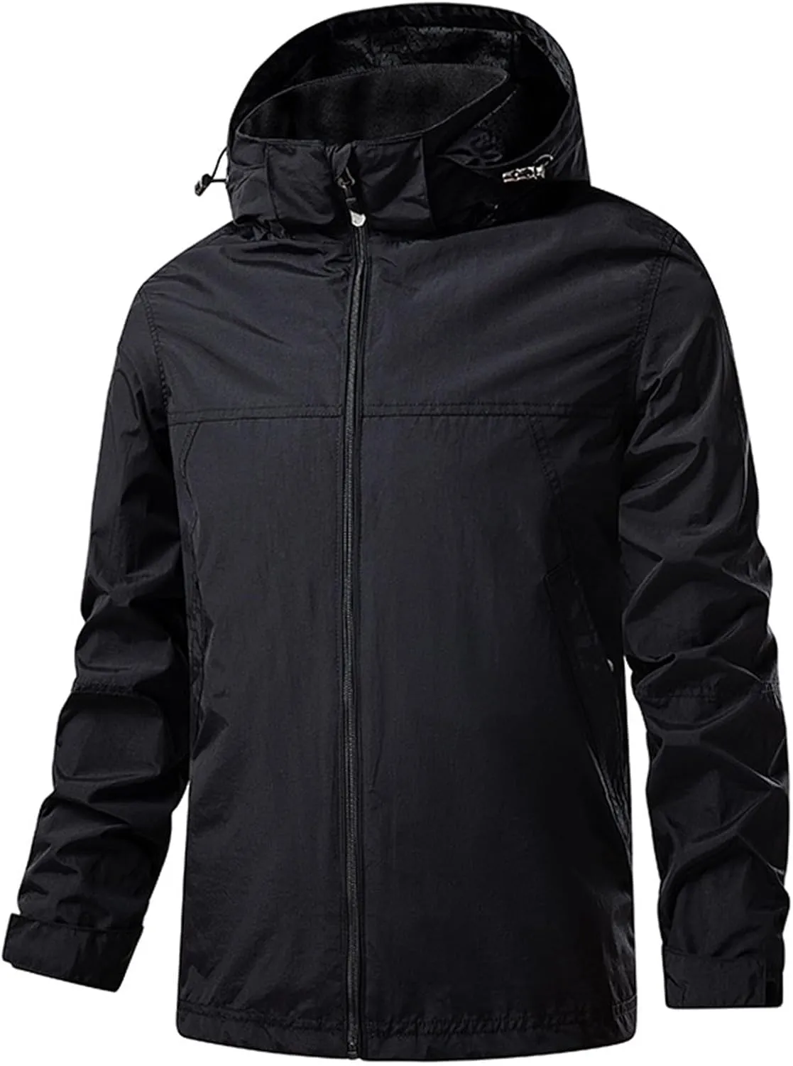 Men's Shell Jacket Waterproof Windbreaker Lightweight Hooded Rain Coat for Men Outdoor Hiking Climbing Traveling