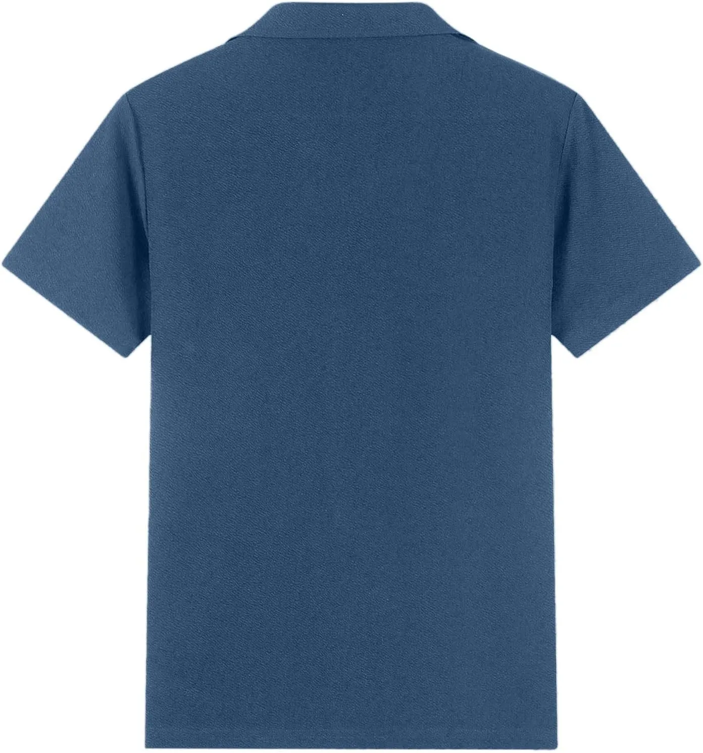 Men's Short Sleeve T-Shirt Slim Fit Knitted Casual Button Down Shirts Fashion Solid Color Plus Size Business Polo Shirt
