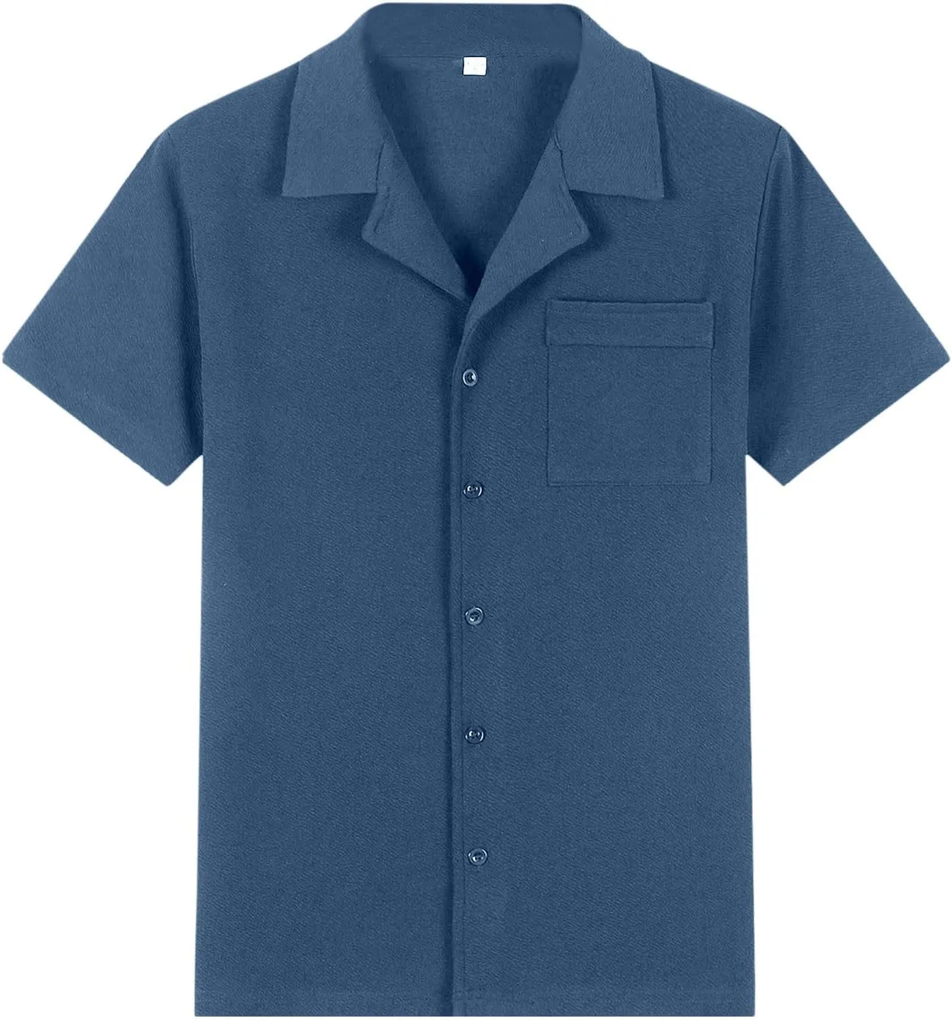 Men's Short Sleeve T-Shirt Slim Fit Knitted Casual Button Down Shirts Fashion Solid Color Plus Size Business Polo Shirt