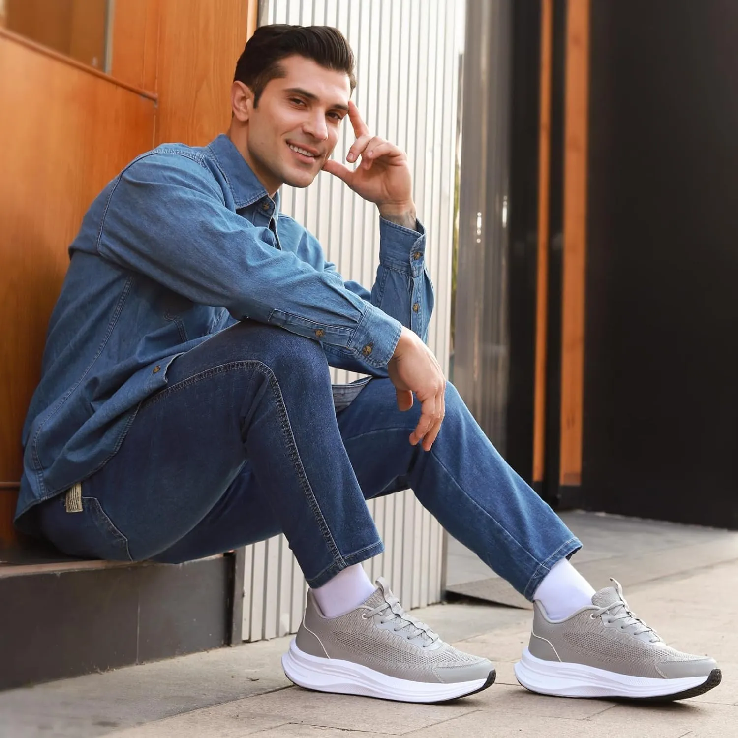 Men's Slip On Walking Shoes Comfortable Tennis Breathable Mesh Work Shoes Athletic Gym Non Slip Running Workout Training Fashion Sneakers