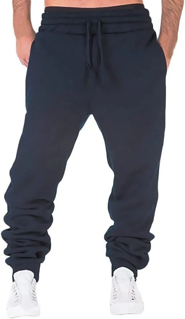 Mens Sweatpants Relaxed Fit Heavyweight Fleece Cargo Pants for Men Baggy Work Trousers Tactical Hiking Pants Joggers
