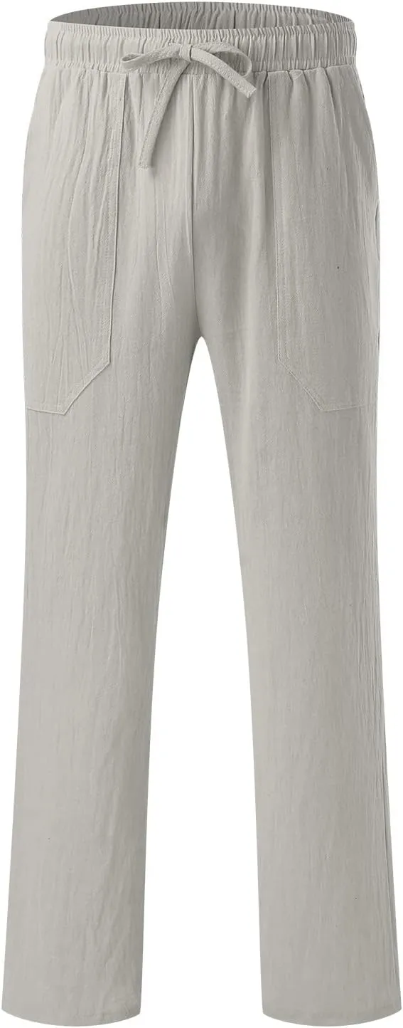 Mens Sweatpants with Pockets Big and Tall Joggers Fashion Men's Sport Color Bandage Casual Loose Sweatpants Drawstring