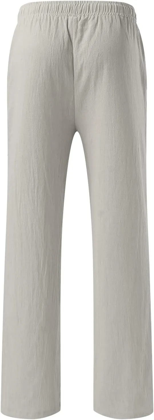 Mens Sweatpants with Pockets Big and Tall Joggers Fashion Men's Sport Color Bandage Casual Loose Sweatpants Drawstring