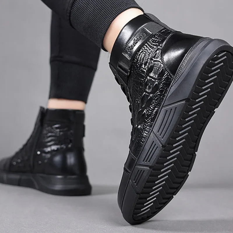 Men's Waterproof Warm Faux Leather Snow Boots