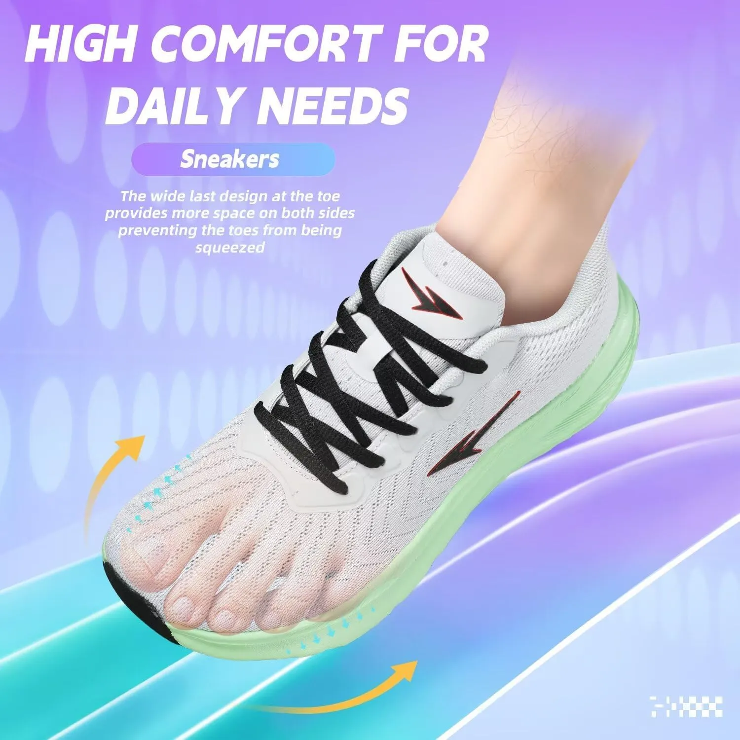 Mens Wide Toe Box Running Shoes Casual Walking Sneakers Tennis Comfortable Athletic Sport Gym Workout Soft Sole