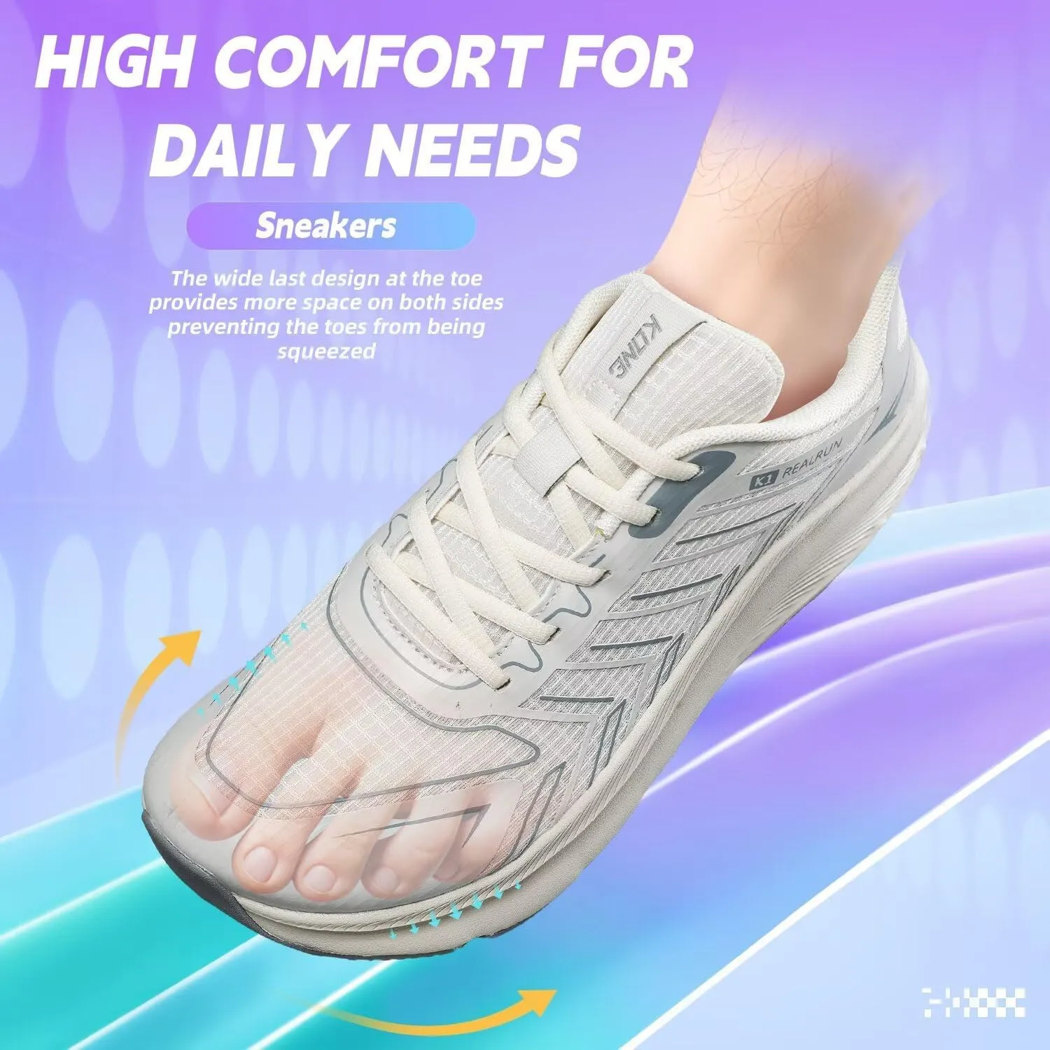 Mens Wide Walking Shoes Soft Sole Non Slip Running Comfortable Tennis Breathable Athletic Gym Workout Sport Sneakers