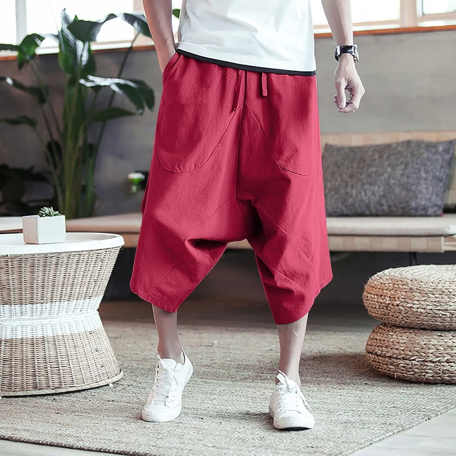 Mens Workout Cargo Sweatpants Big & Tall Sizes Sweatpants for Men with Pockets Men's Casual Pants Hip Hop Work Pants