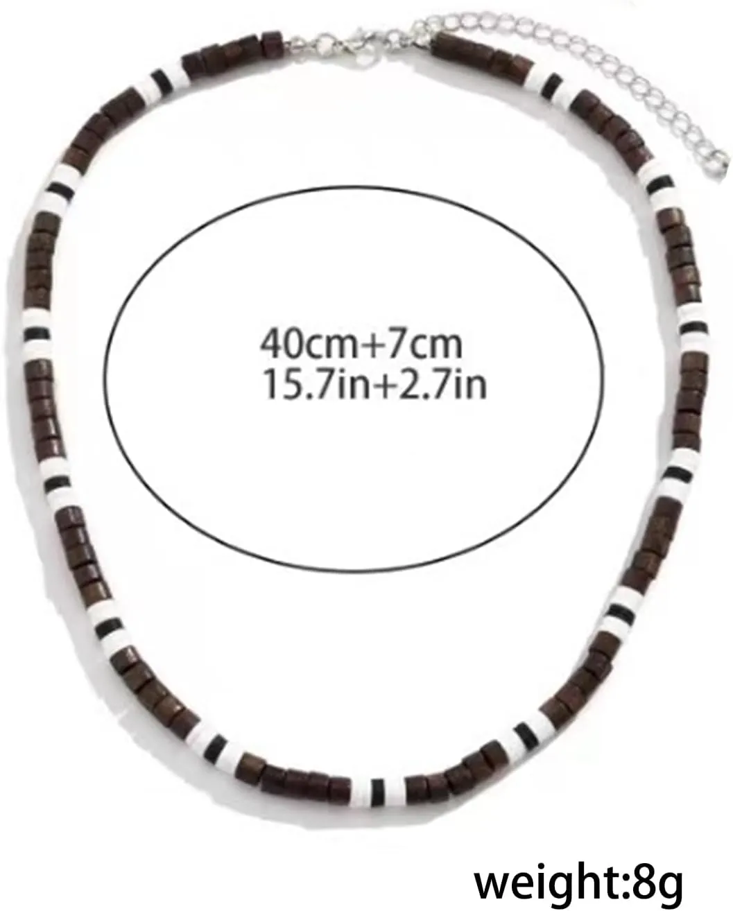 MIFYNN Surfer Necklace for Men Beaded Choker Necklace Puka Shell Necklaces Brown Coconut Wood Beads Necklaces Beach Surfer Jewelry Gift