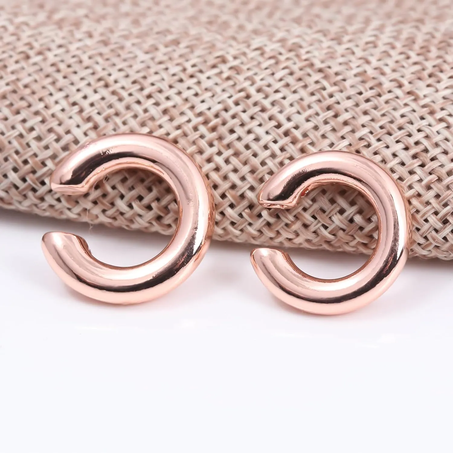 Minimalist Huggie Ear Cuffs Earrings Non Piercing - Clip on Cartilage Wrap Tubular Open Hoop Fake Earrings - Dainty Statement Earring Pair Trendy Jewelry Gift for Women Men