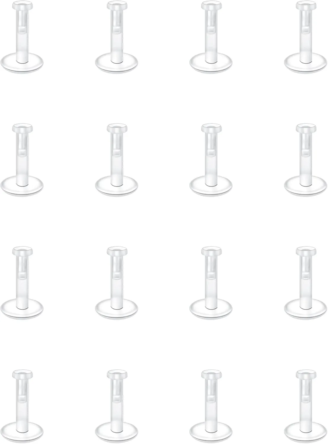 MODRSA Clear Earrings Plastic Earrings for Sports 16g Clear Cartilage Earrings Stud Plastic Helix Tragus Earring Medusa Monroe Piercing Retainer Clear Lip Rings Labret Retainers for Work Surgery