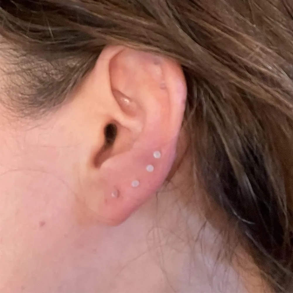 MODRSA Clear Nose Rings & Studs - Plastic Nose Piercing Retainers - 16g, 18g, 20g - Clear Cartilage Earrings & Lip Piercing Retainer