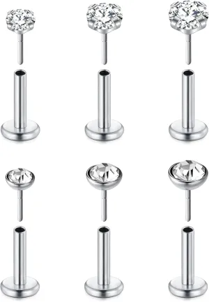 MODRSA Tragus & Helix Piercing Earrings - Flat Back, Forward Helix, Cartilage & Tragus Jewelry