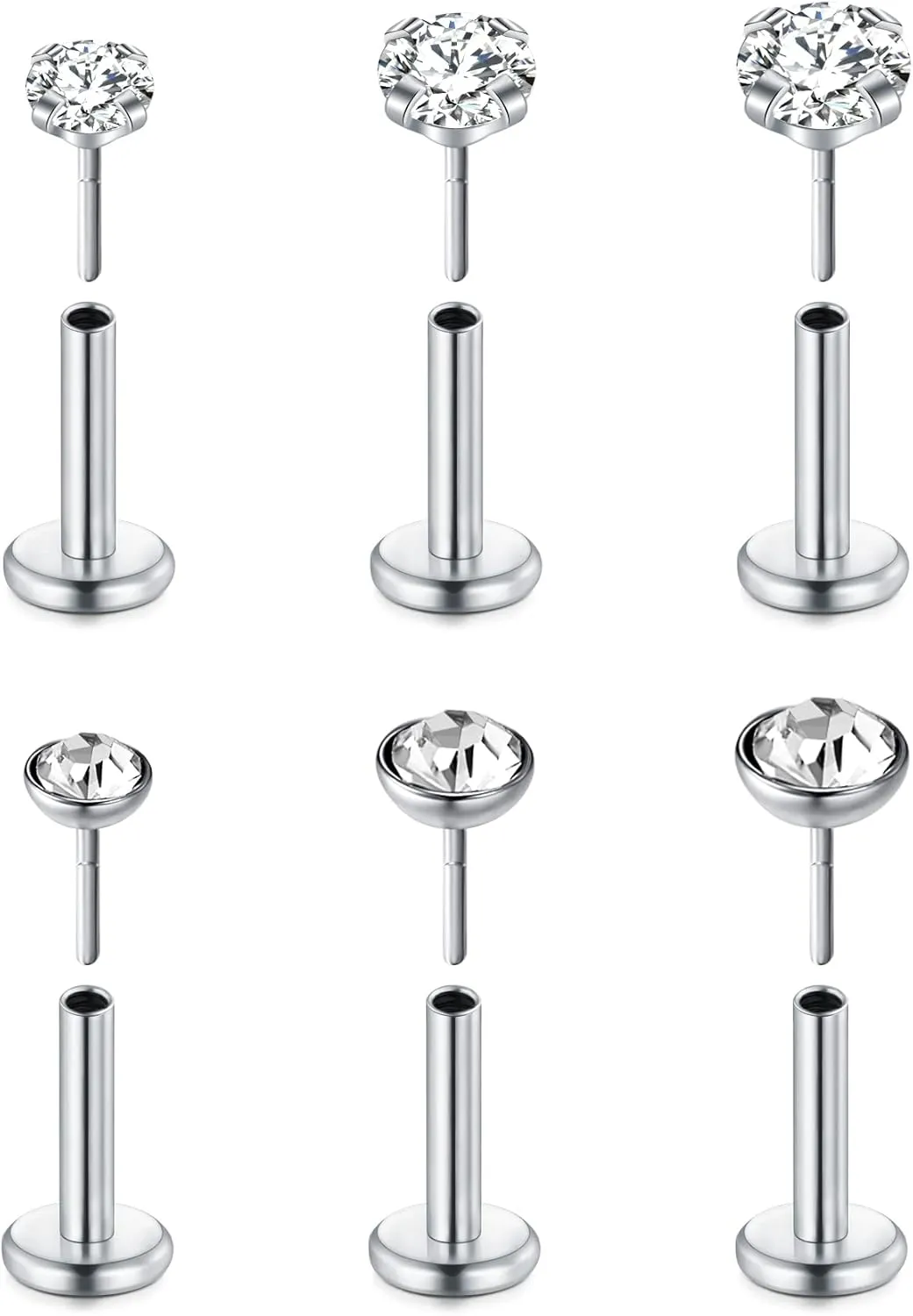 MODRSA Tragus & Helix Piercing Earrings - Flat Back, Forward Helix, Cartilage & Tragus Jewelry