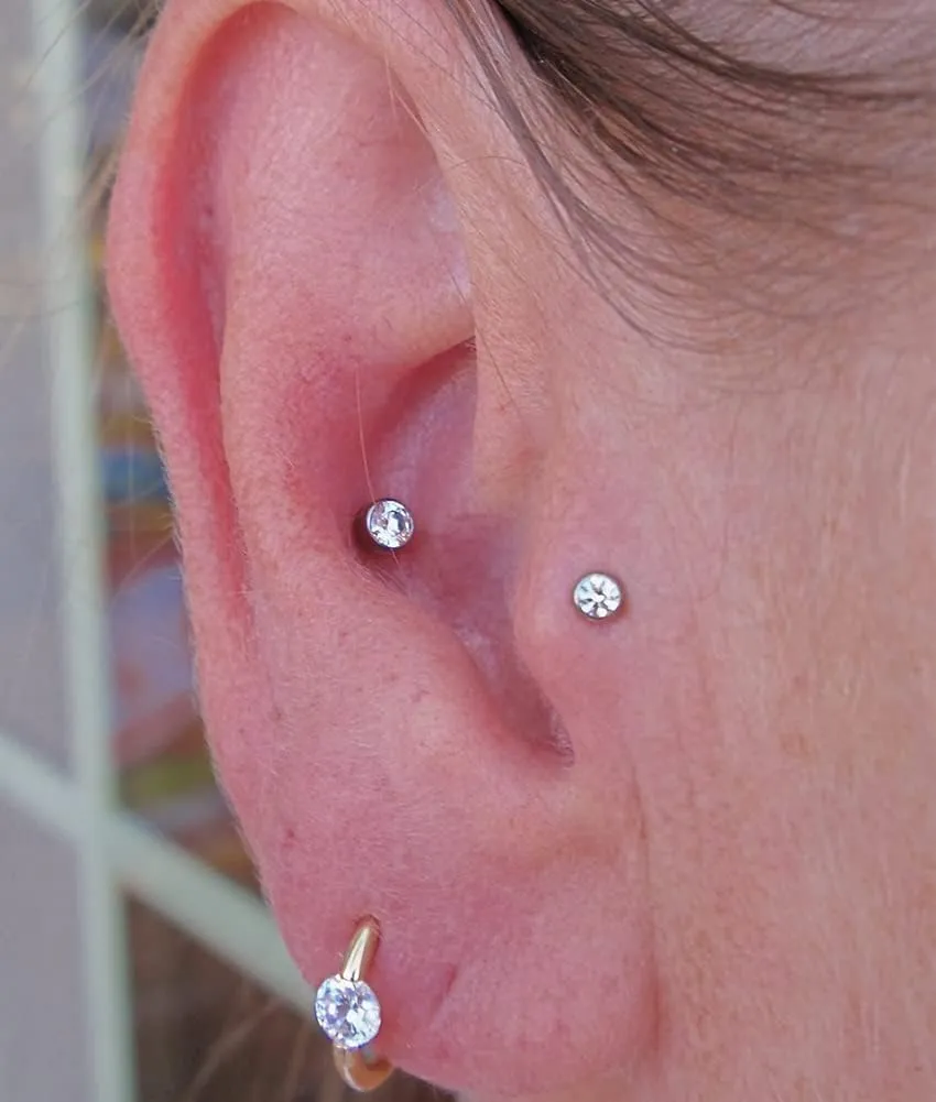 MODRSA Tragus & Helix Piercing Earrings - Flat Back, Forward Helix, Cartilage & Tragus Jewelry
