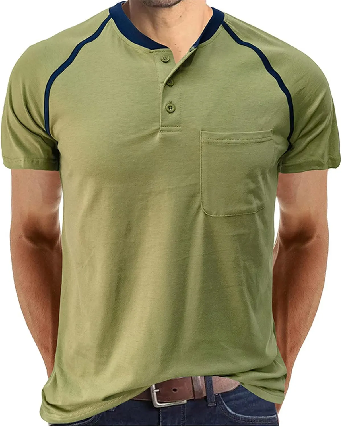 Muscularfit Men's Cotton Linen Casual Long Sleeve Shirt with Pocket 2023 Loose Fit Henley Turndown Short Sleeve Hooded Shirts