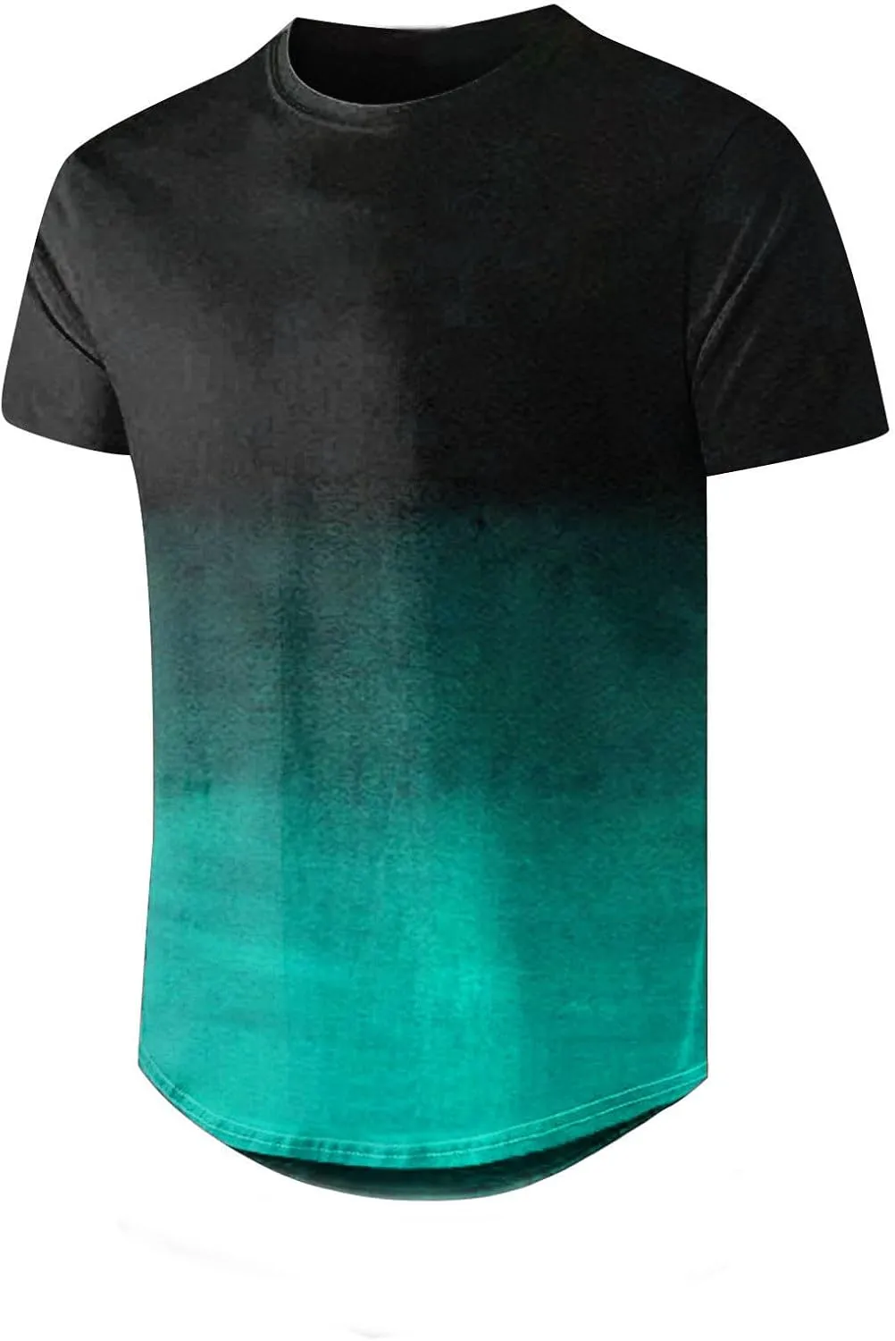 Muscularfit Mens Shirts Casual Short Sleeve Gradient Color Crewneck Shirt Summer Loose Fit Workout Tee Tops Beach Pullover