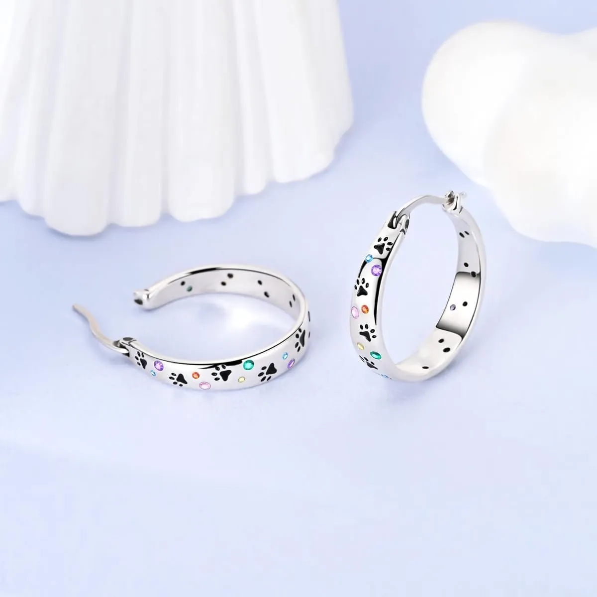 NARMO 925 Sterling Silver Hoop Earrings for Women Hypoallergenic Lightweight Simple Huggie Hoop Earrings Twisted Hoop Earrings Colorful Cubic Zirconia Hoop Earrings Rainbow Hoop Earrings