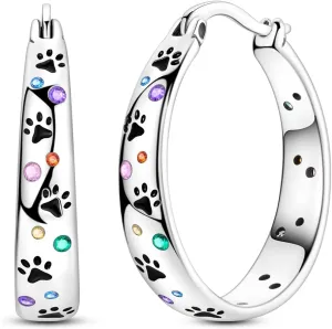 NARMO 925 Sterling Silver Hoop Earrings for Women Hypoallergenic Lightweight Simple Huggie Hoop Earrings Twisted Hoop Earrings Colorful Cubic Zirconia Hoop Earrings Rainbow Hoop Earrings