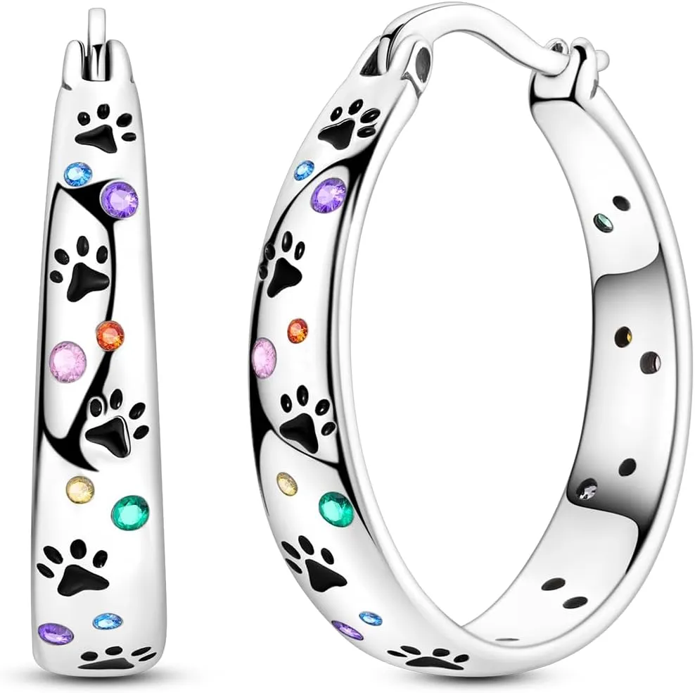 NARMO 925 Sterling Silver Hoop Earrings for Women Hypoallergenic Lightweight Simple Huggie Hoop Earrings Twisted Hoop Earrings Colorful Cubic Zirconia Hoop Earrings Rainbow Hoop Earrings