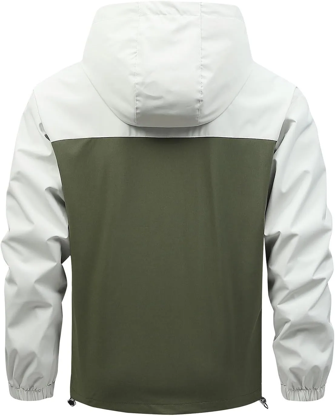 NATHGAM Men's Lightweight Jacket Outdoor Hooded Coat Vintage Zip Up Long Sleeve Hiking Windbreaker Jackets with Zipper Pocket
