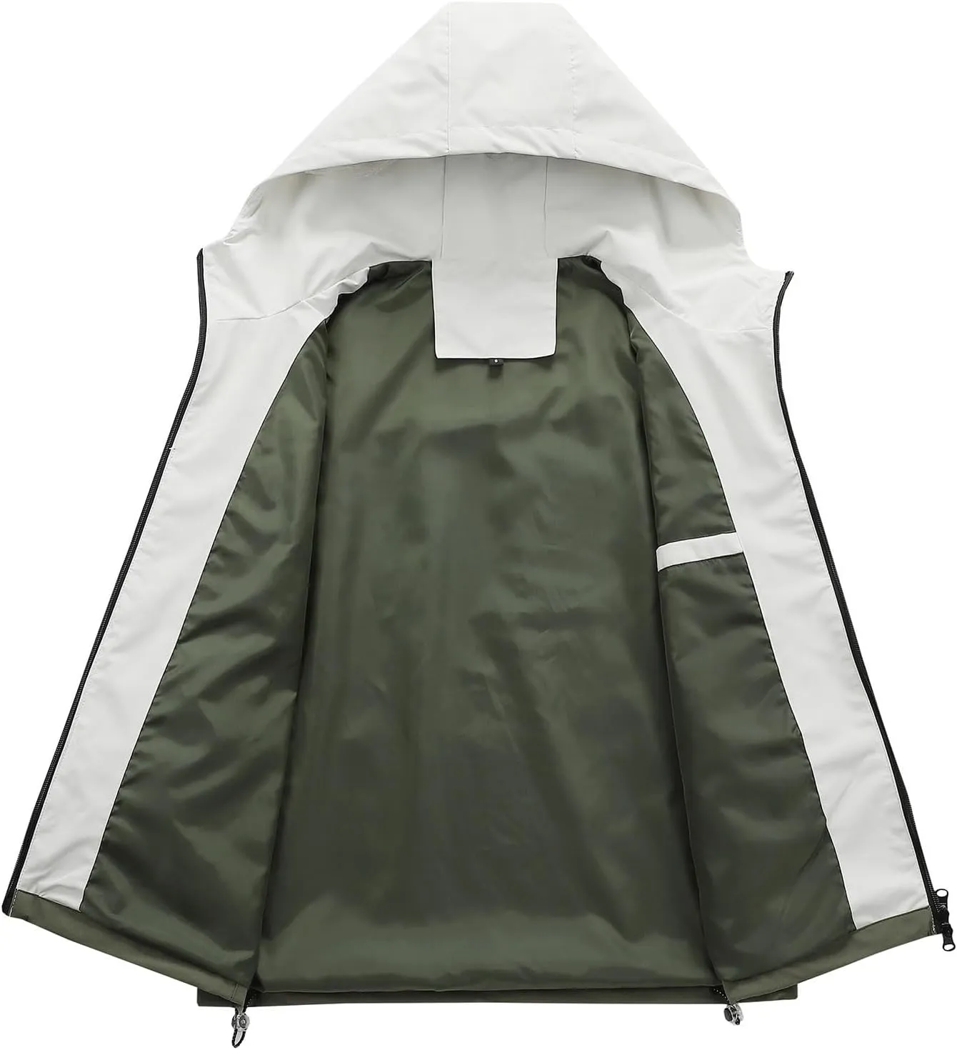 NATHGAM Men's Lightweight Jacket Outdoor Hooded Coat Vintage Zip Up Long Sleeve Hiking Windbreaker Jackets with Zipper Pocket