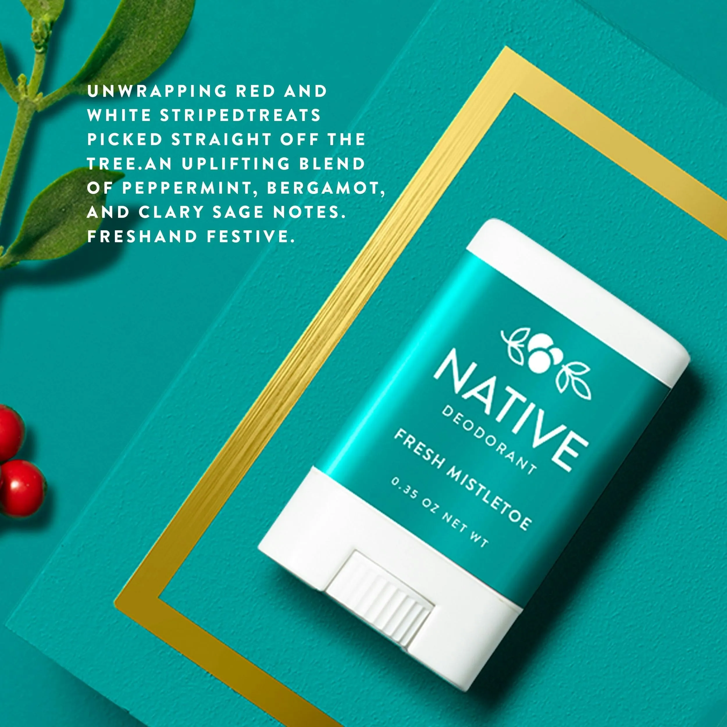 Native Limited Edition Mini Deodorant Fresh Mistletoe, 0.35 oz