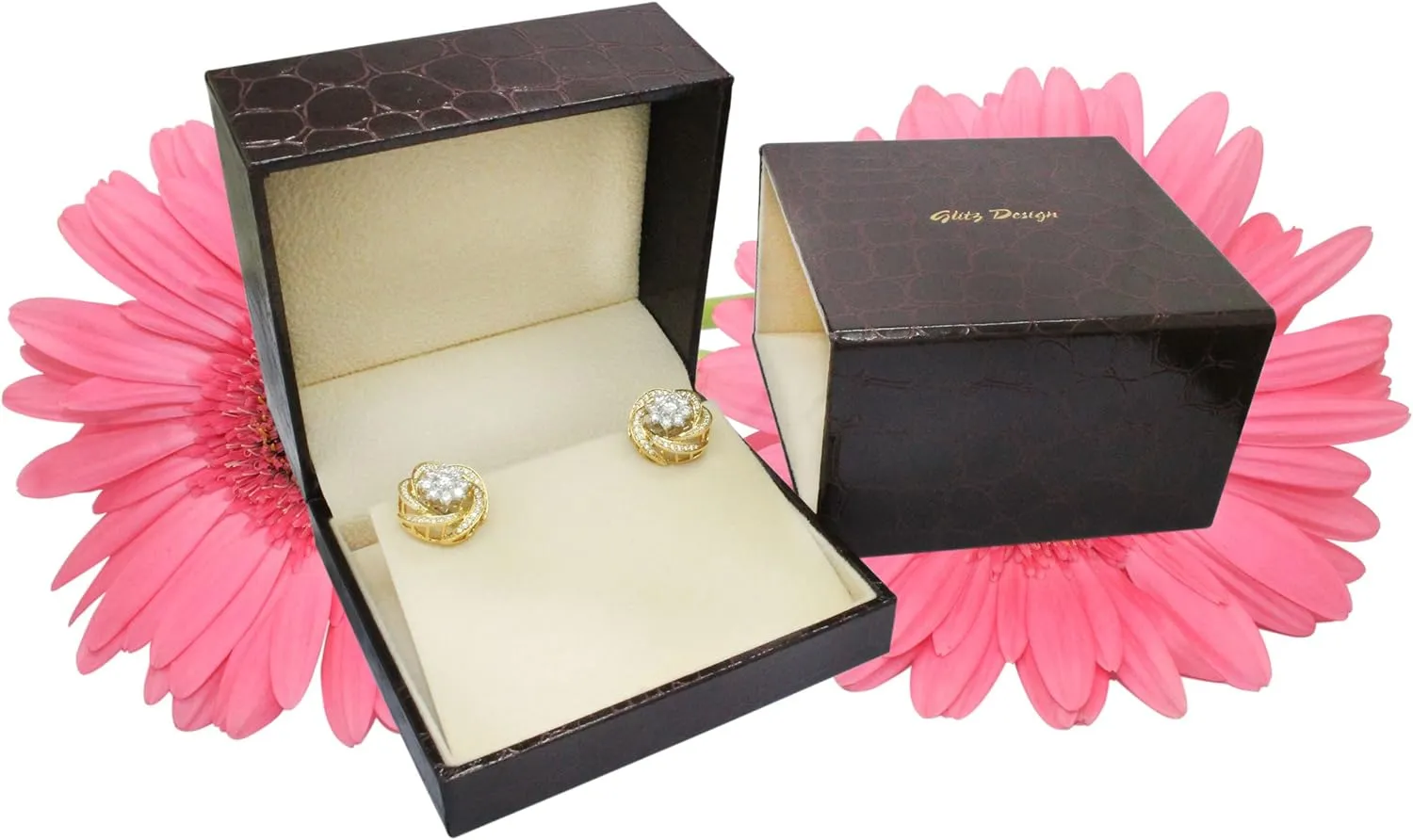 Natural Round Black Diamond Earrings 14K Solid Gold for women-mens Diamond studs