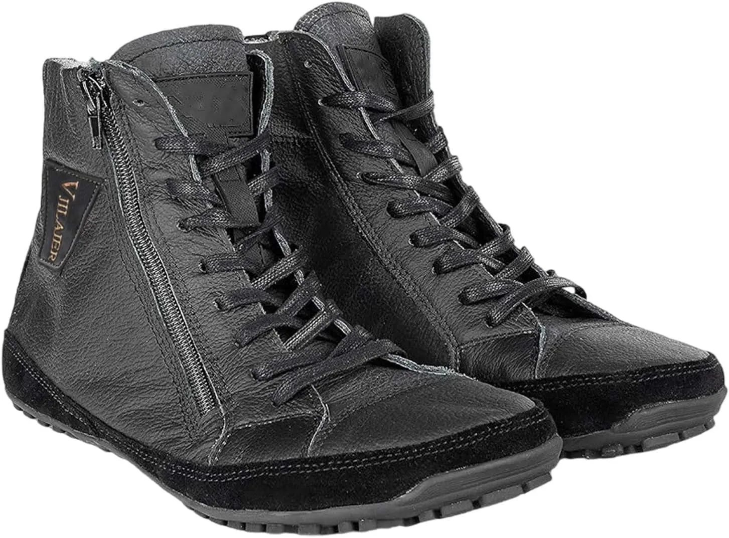 Non-Slip aterproof Fu Lined Barefoot Shoe Lac Up Snow Shoes for Men Winter Padded Warm Cold Weather Sneaker