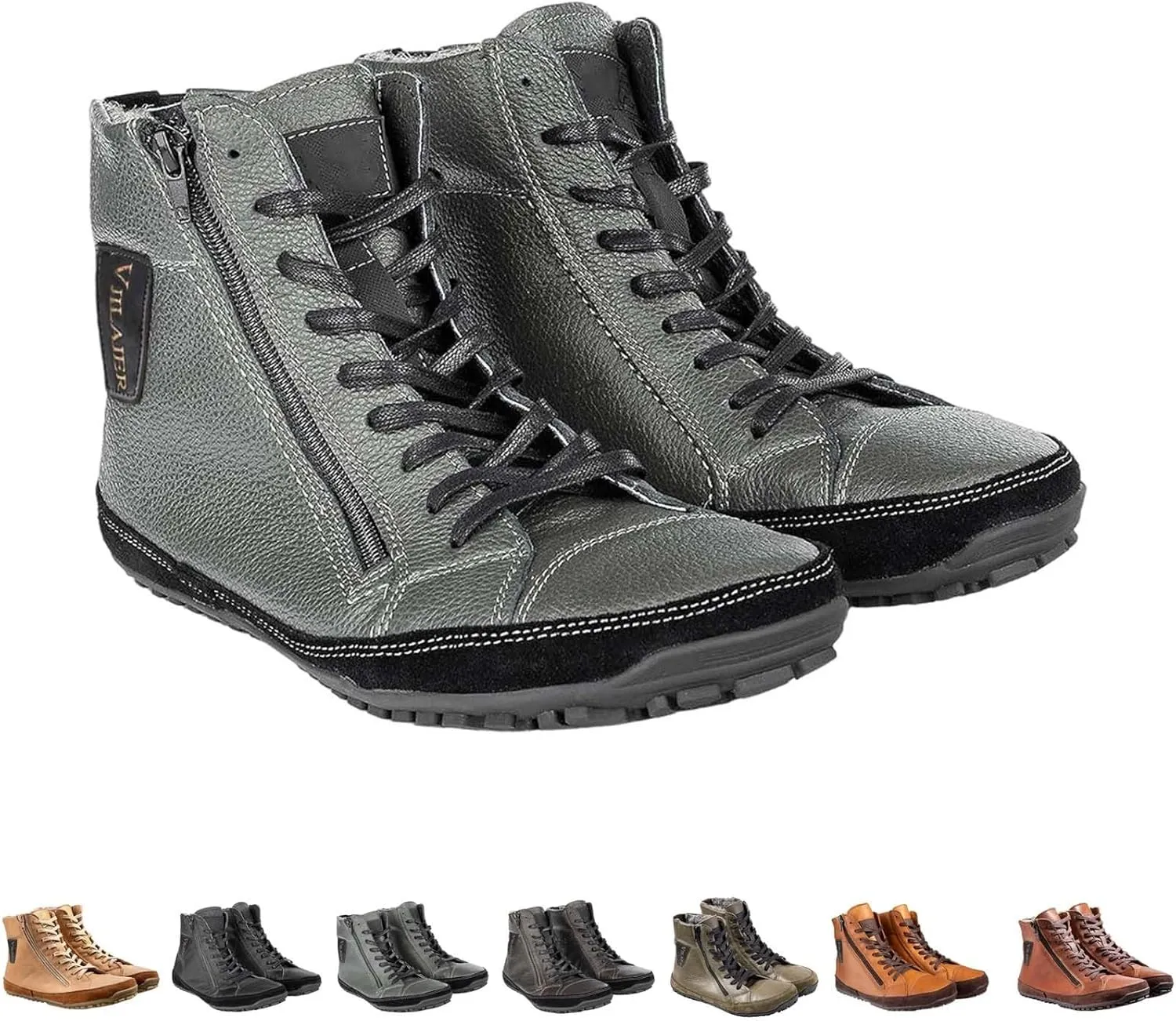 Non-Slip aterproof Fu Lined Barefoot Shoe Lac Up Snow Shoes for Men Winter Padded Warm Cold Weather Sneaker