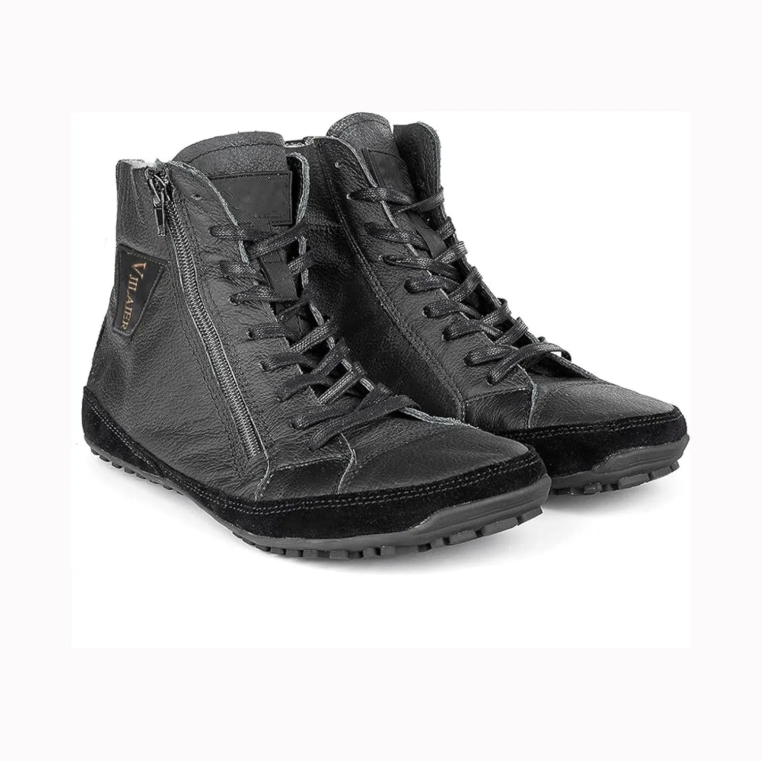 Non-Slip aterproof Fu Lined Barefoot Shoe Lac Up Snow Shoes for Men Winter Padded Warm Cold Weather Sneaker