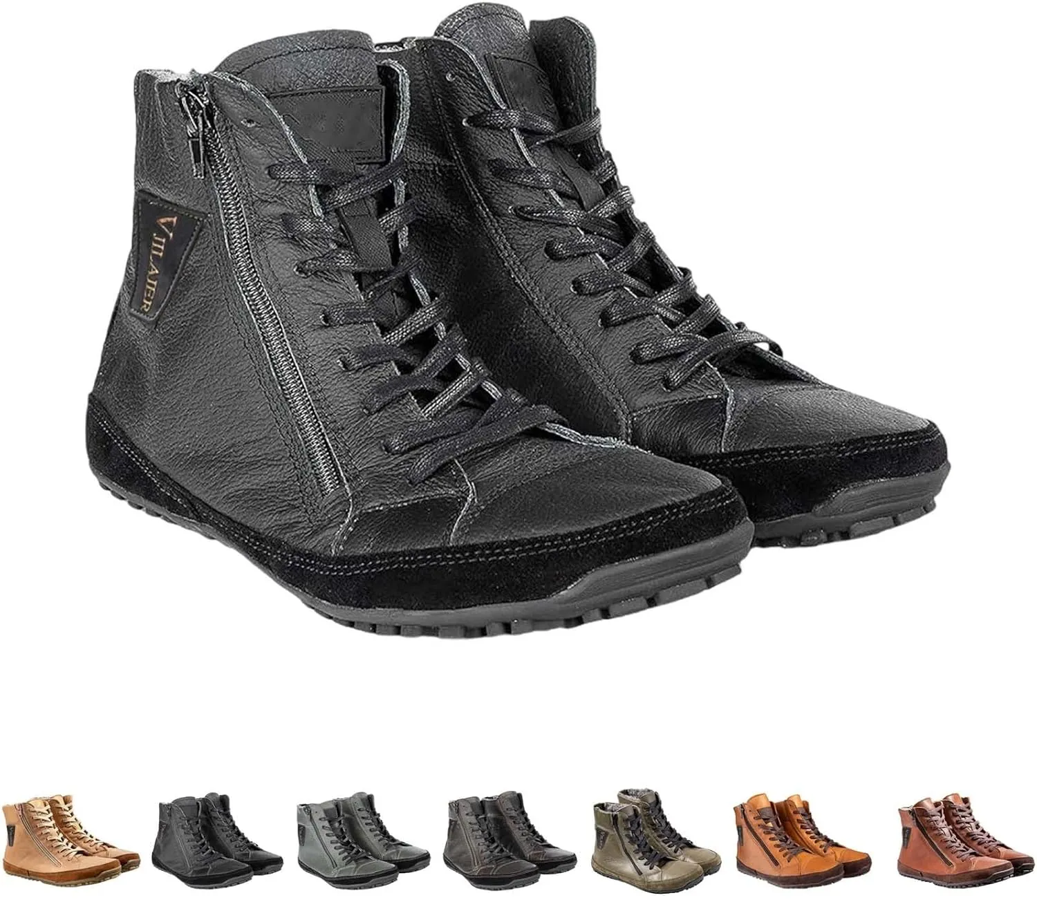 Non-Slip aterproof Fu Lined Barefoot Shoe Lac Up Snow Shoes for Men Winter Padded Warm Cold Weather Sneaker