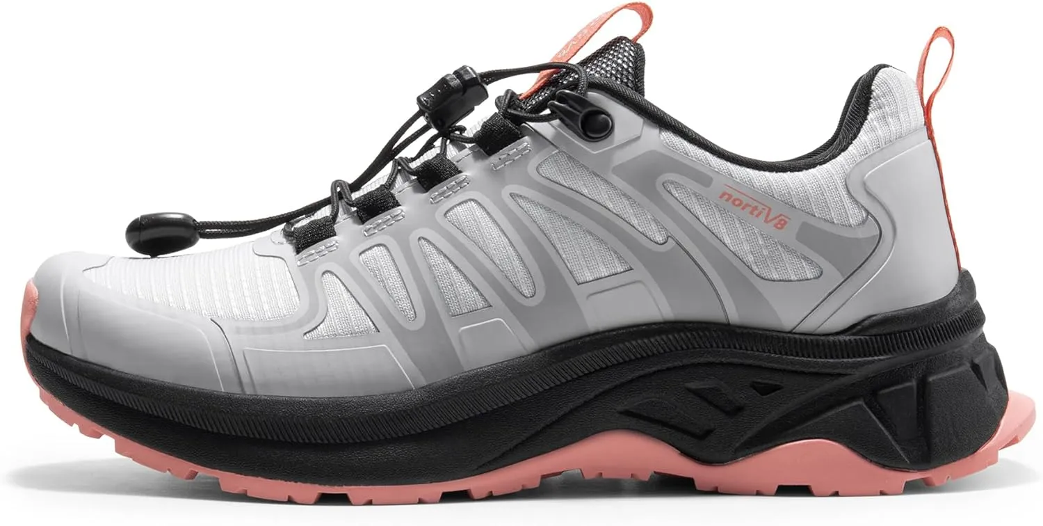 NORTIV 8 Women's Quick Laces Hiking Shoes Lightweight Walking Outdoors Trekking Trails Camping Casual Sneakers