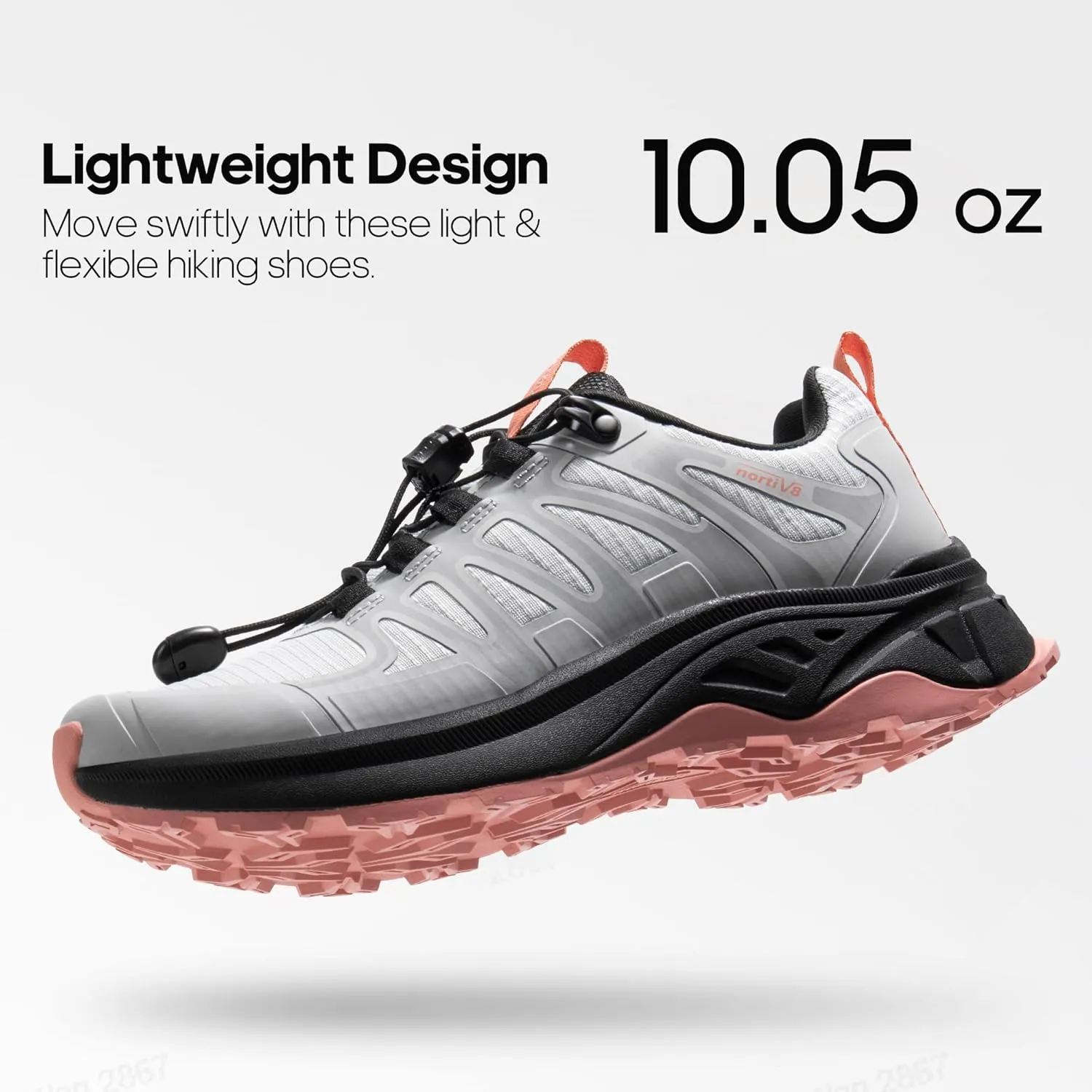 NORTIV 8 Women's Quick Laces Hiking Shoes Lightweight Walking Outdoors Trekking Trails Camping Casual Sneakers