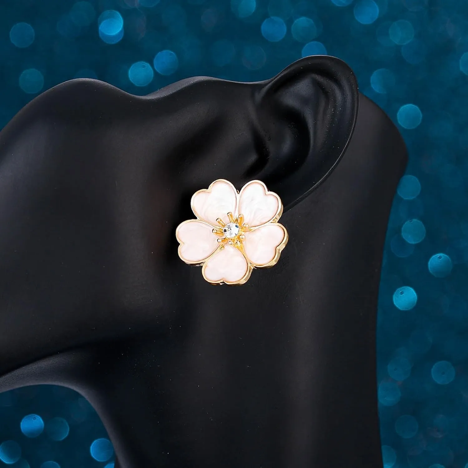 Olbye Flower Earrings Gold Stud Earrings Floral Dangle Drop Earrings Trendy Earrings Jewelry for Women