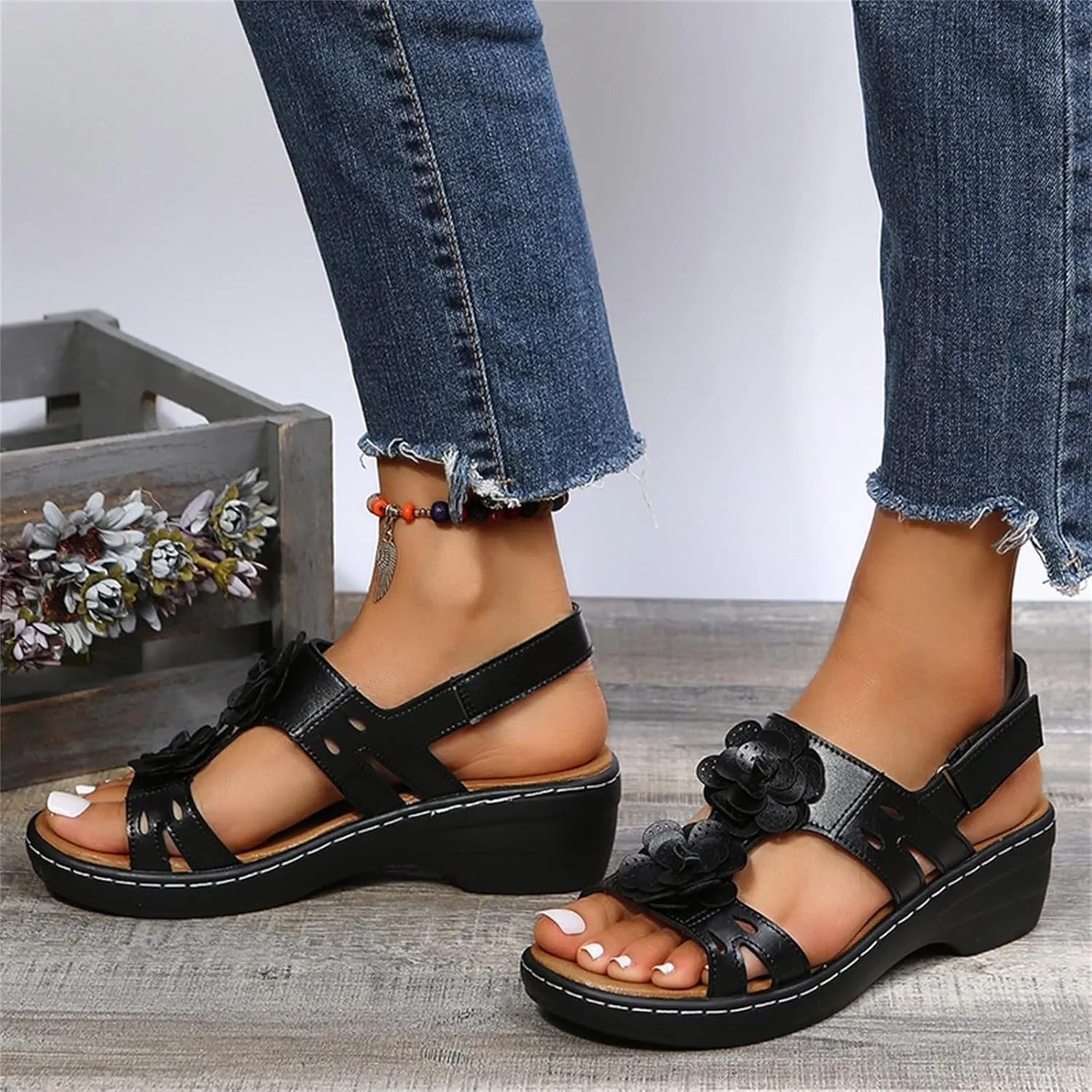 Orthopedic Sandals for Women, Women Platform Sandals Casual Summer Beach Flip Flops Sandals Breathable Wedge Sandals Shoes