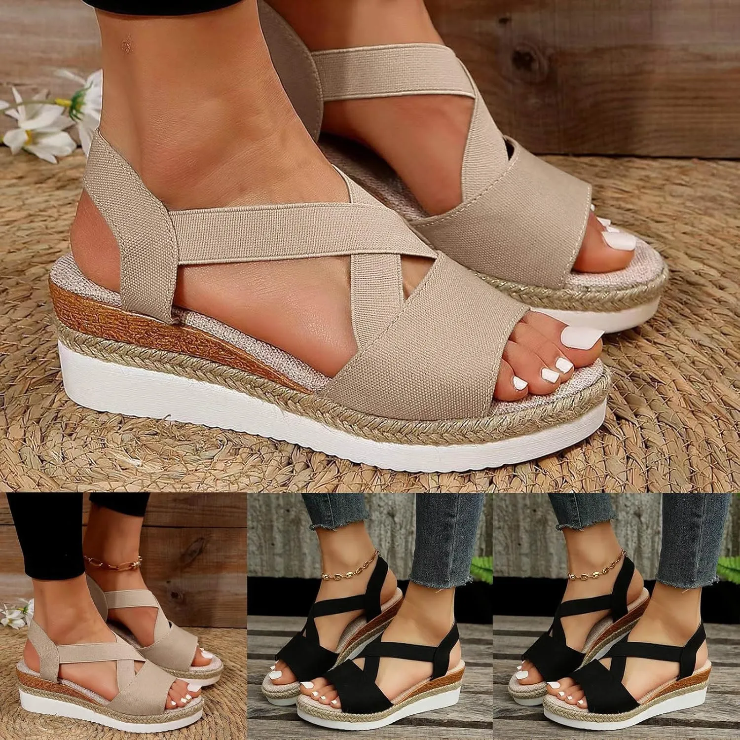 Orthopedic Wedge Sandals for Women Dressy Summer Open Toe Platform Sandals 2024 Casual Comfortable Low Wedges Sandals Shoes