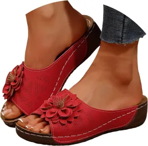 Orthopedic Wedge Sandals for Women Summer Dressy 2025,Comfortable Non-slip Open-Toe Dress Platform Wedges Arch Support Slip on Shoes