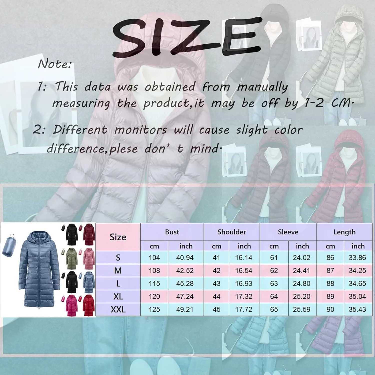 Packable Down Jackets for Women Winter Lightweight Hooded Quilted Jacket Slim Fit Full Zip Up Fashion Casual Coats
