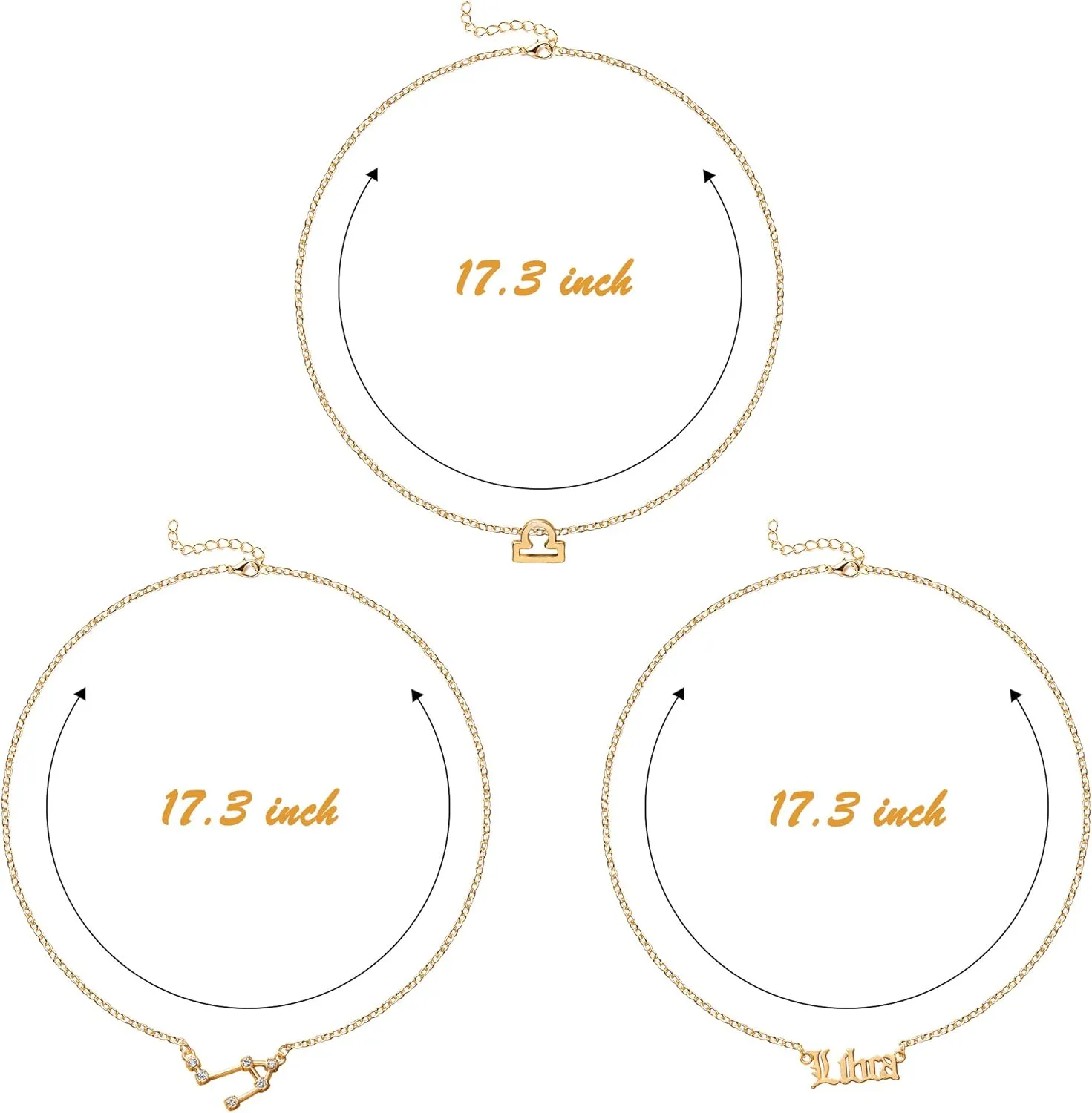 PANTIDE 3Pcs Constellation Zodiac Layer Necklaces for Women Girls, Retro 14K Gold Plated 12 Constellation Pendant Necklace Exquisite Letter Horoscope Old English Zodiac Sign Jewelry Birthday Gift