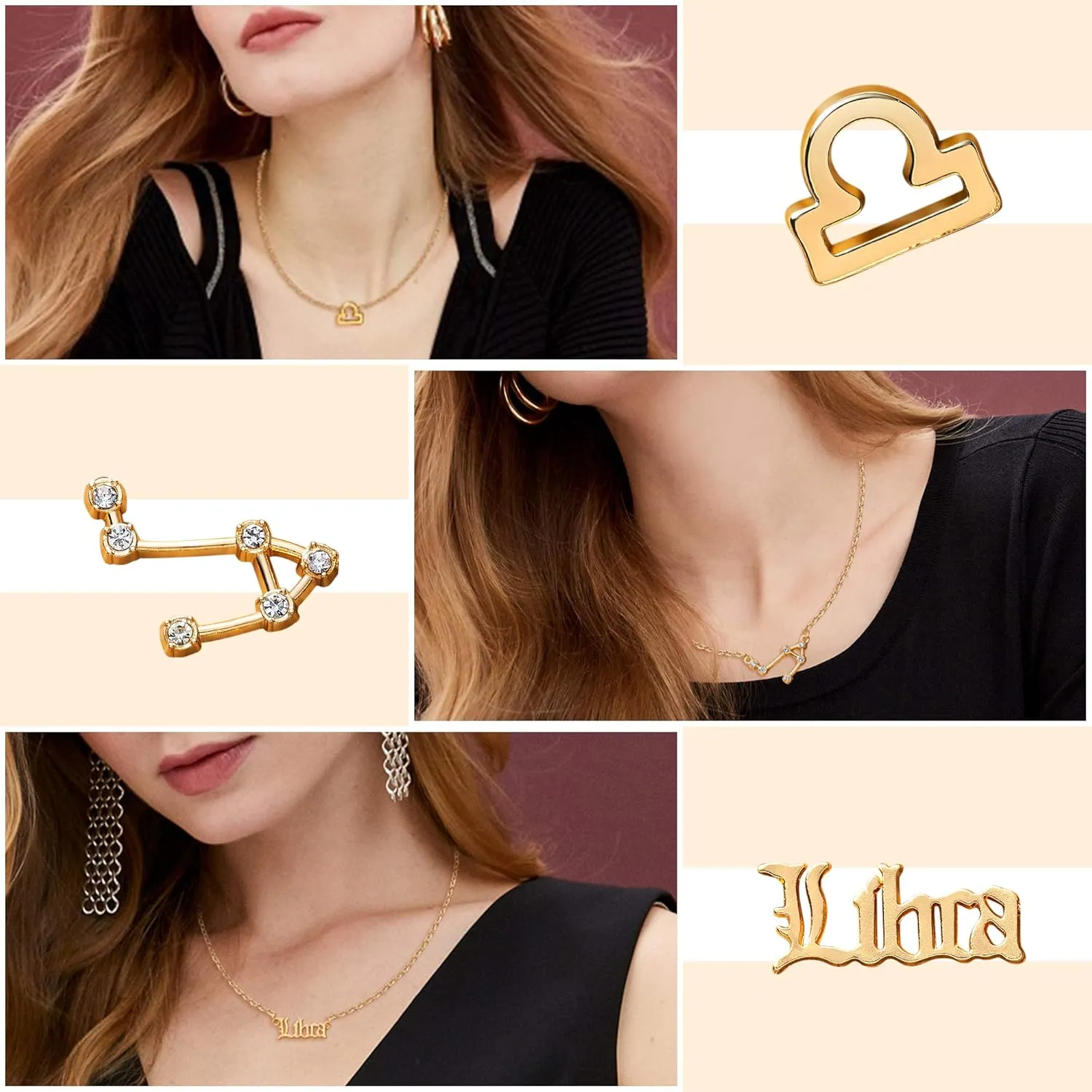 PANTIDE 3Pcs Constellation Zodiac Layer Necklaces for Women Girls, Retro 14K Gold Plated 12 Constellation Pendant Necklace Exquisite Letter Horoscope Old English Zodiac Sign Jewelry Birthday Gift