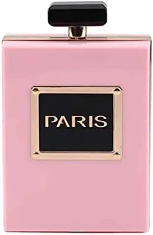 Paris Perfume Shaped Black Bag Transparent Clear Acrylic Purses Clutch Evening Bags Vintage Banquet Handbag For Women