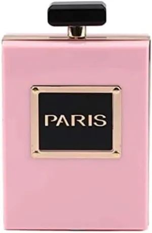Paris Perfume Shaped Black Bag Transparent Clear Acrylic Purses Clutch Evening Bags Vintage Banquet Handbag For Women
