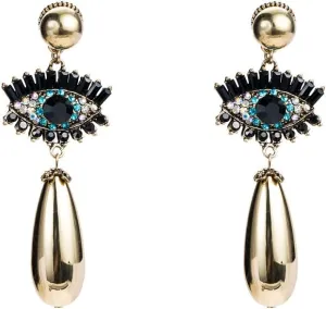 Pearl Eye Earrings, Black Evil Eye Dangle Earrings for Women, Bohemian Eye Earrings, Sparkling Eye Stud Earrings Evil Eye Boho Jewelry