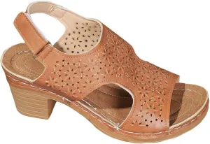 Peep Toe Sandals for Women Cutout Arch Support Summer Ankle Strap Bohemian Mid Heel Wedge Sandals Retro Beach Shoes