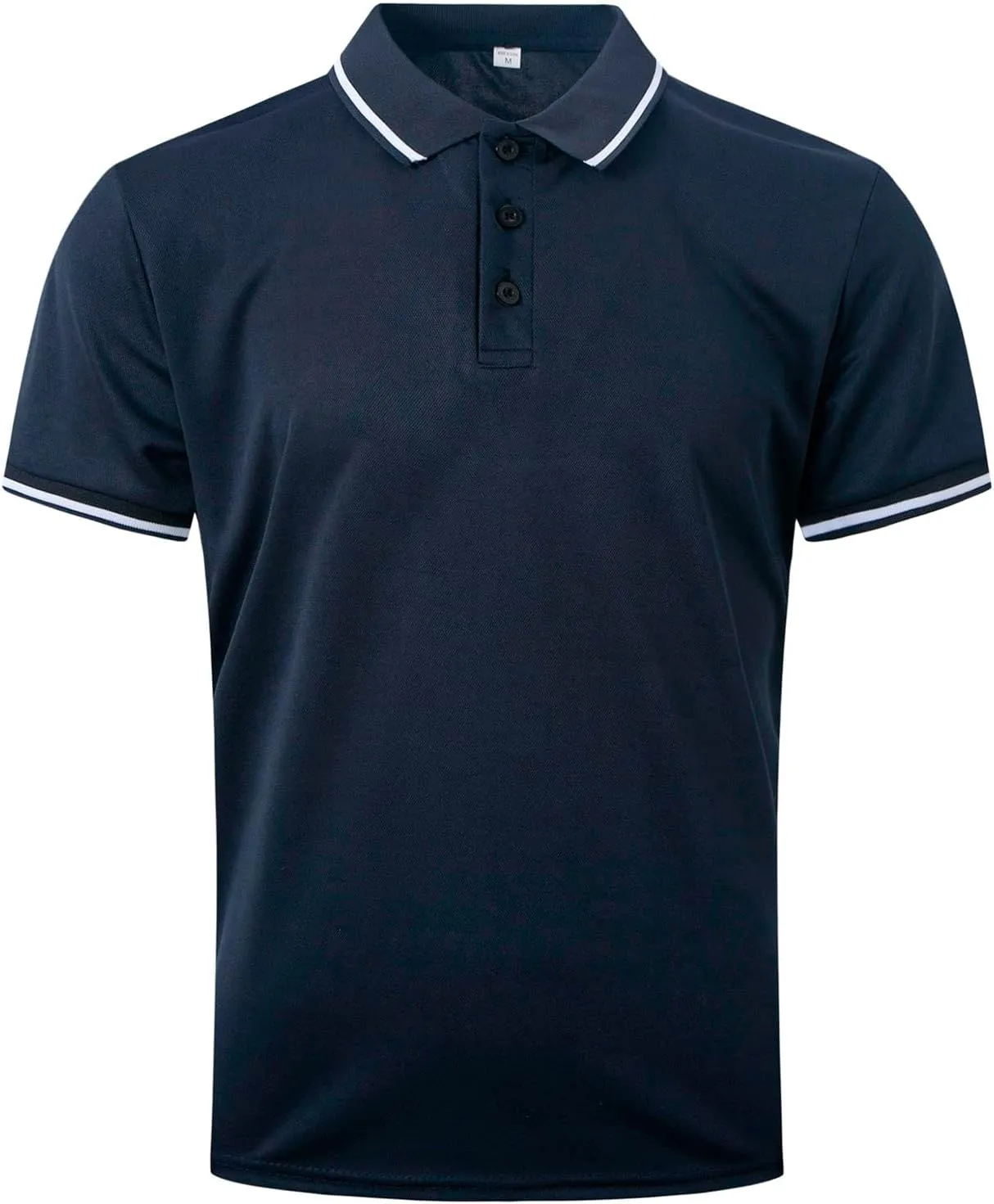 Polo Shirts for Men Summer Slim Fit Short Sleeve T-shirt Business Casual Button Up Top Dressy Solid Lapel Tee Blouse