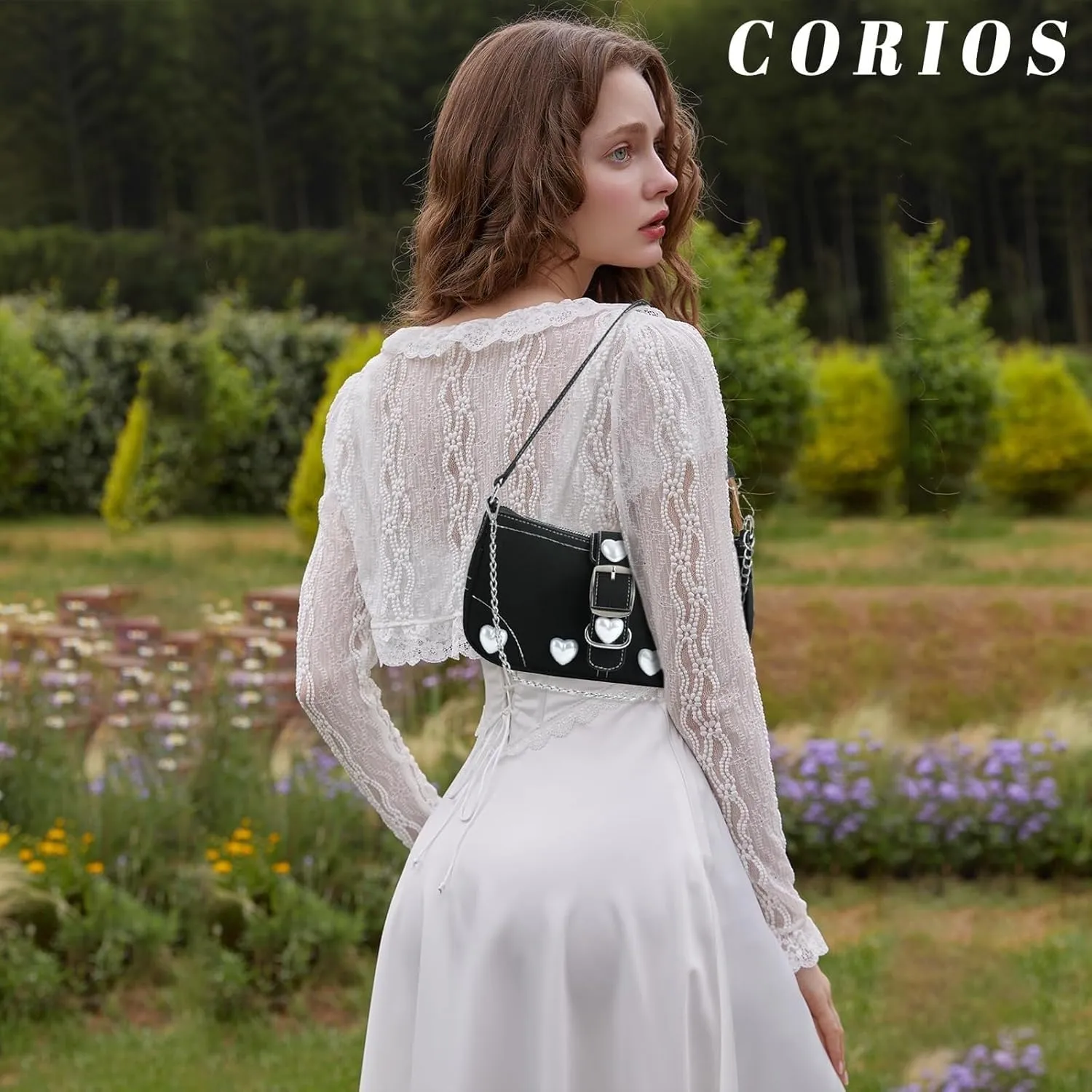 PU Leather Handbag for Women Medium Capacity Shoulder Crossbody with Zipper Tote Vintage Messenger Ladies Heart Hobo