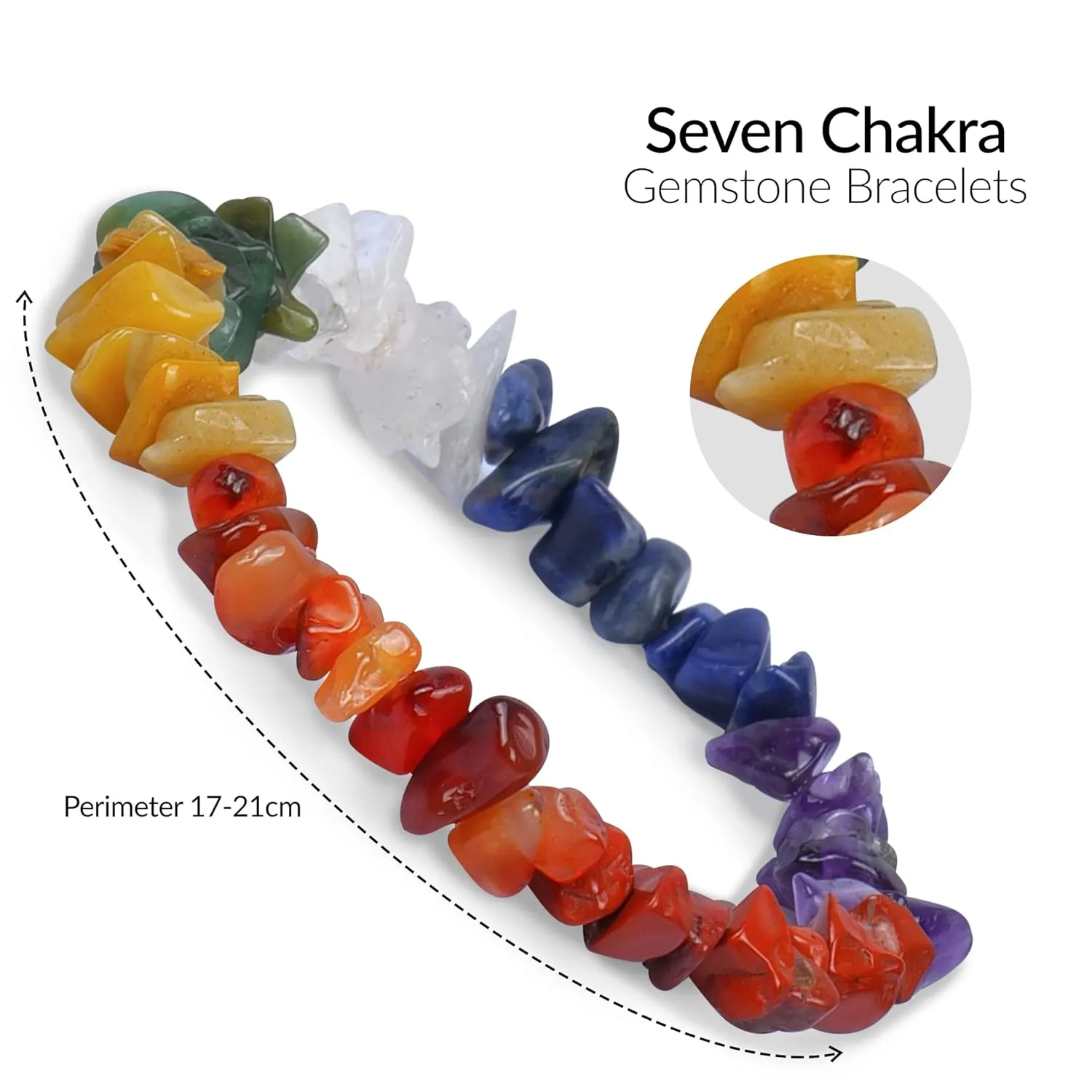 PYOR 7 Chakra Reiki Bracelet Chakra Bracelets For Women Natural Gemstones Healing Stone Jewelry Crystal Beads Prosperity Stones Wealth Energy Crystals Bead Good Luck Charm Gem Spiritual Handmade Gifts