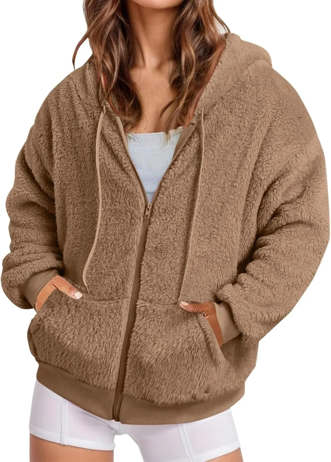 QWENTMTNTY Woman Plus Size Winter Jackets Plus Size Women Lightweight Faux Sheepskin Coat Warm Windbreaker Winter Jackets