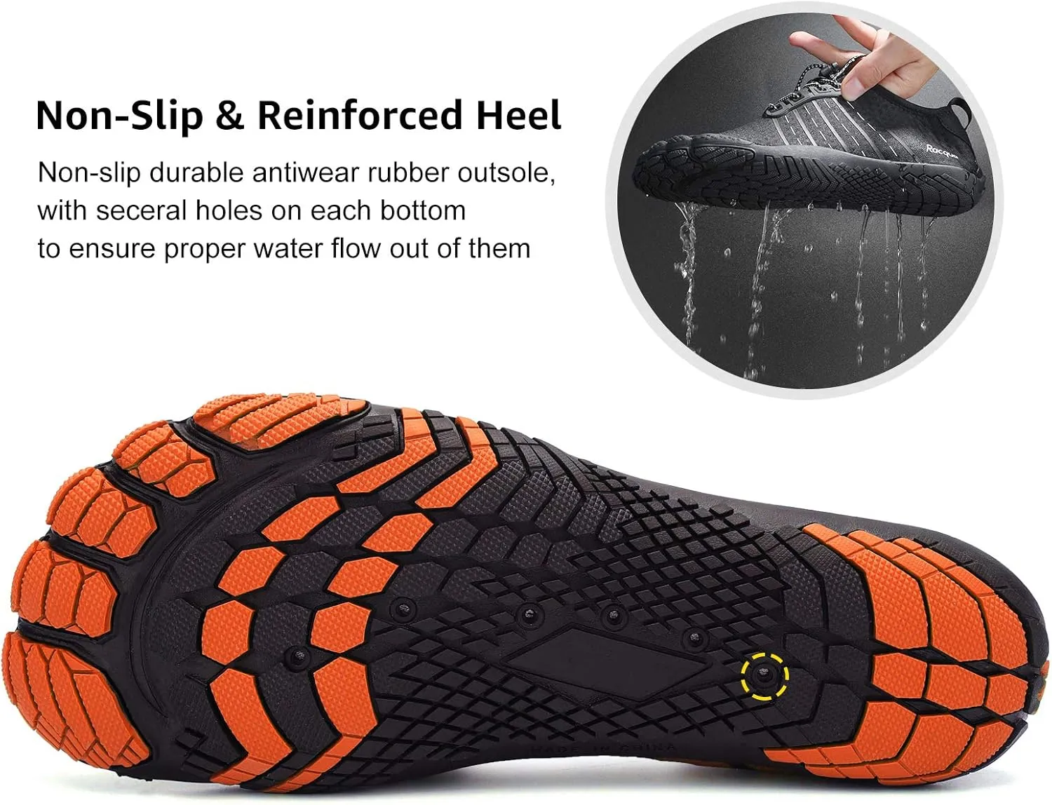 Racqua Water Shoes Quick Dry Barefoot Beach Aqua Sport Swim Surf Pool Hiking Diving Walking for Men Women